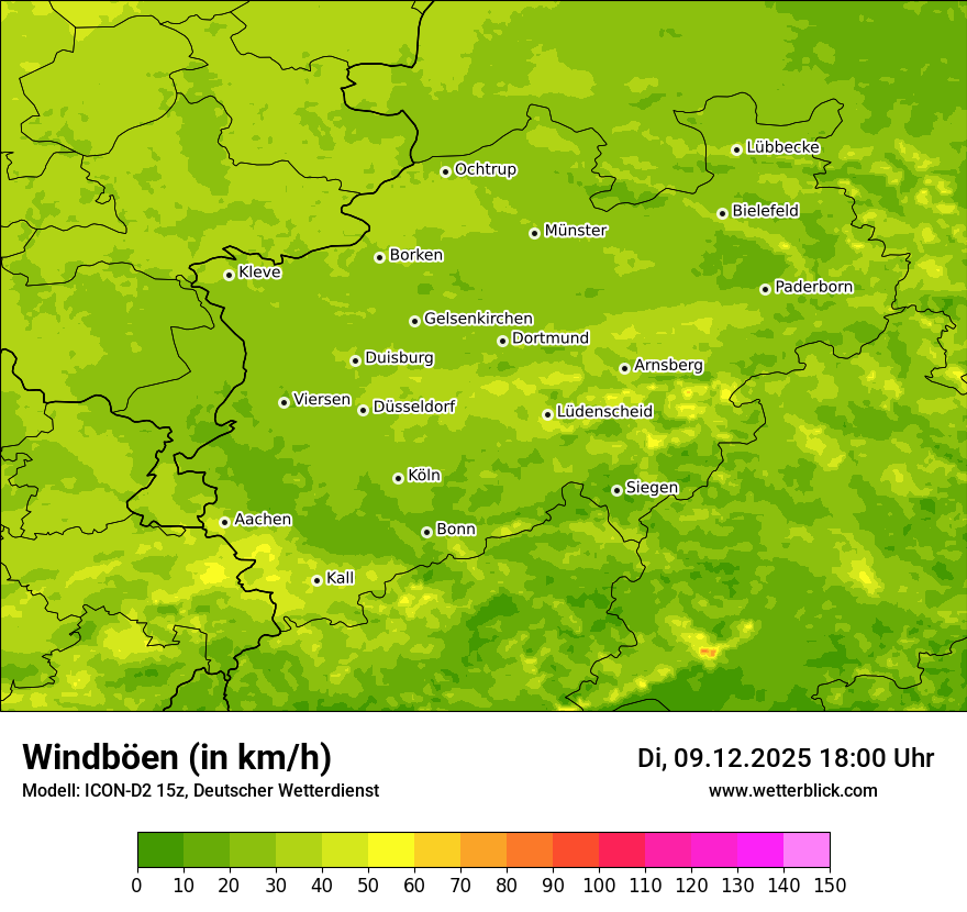 Modellkarten Windgeschwindigkeit