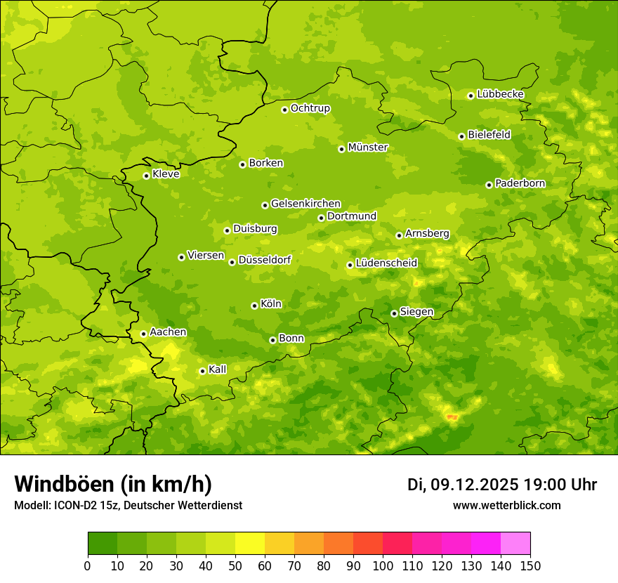 Modellkarten Windgeschwindigkeit