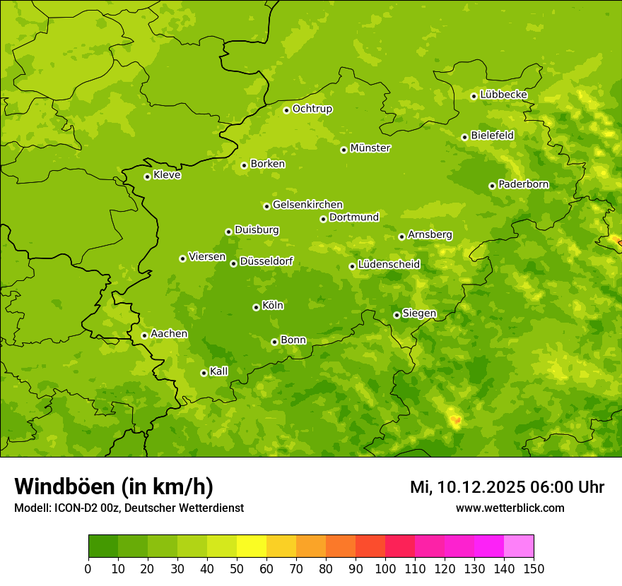 Modellkarten Windgeschwindigkeit
