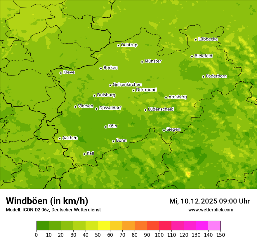 Modellkarten Windgeschwindigkeit