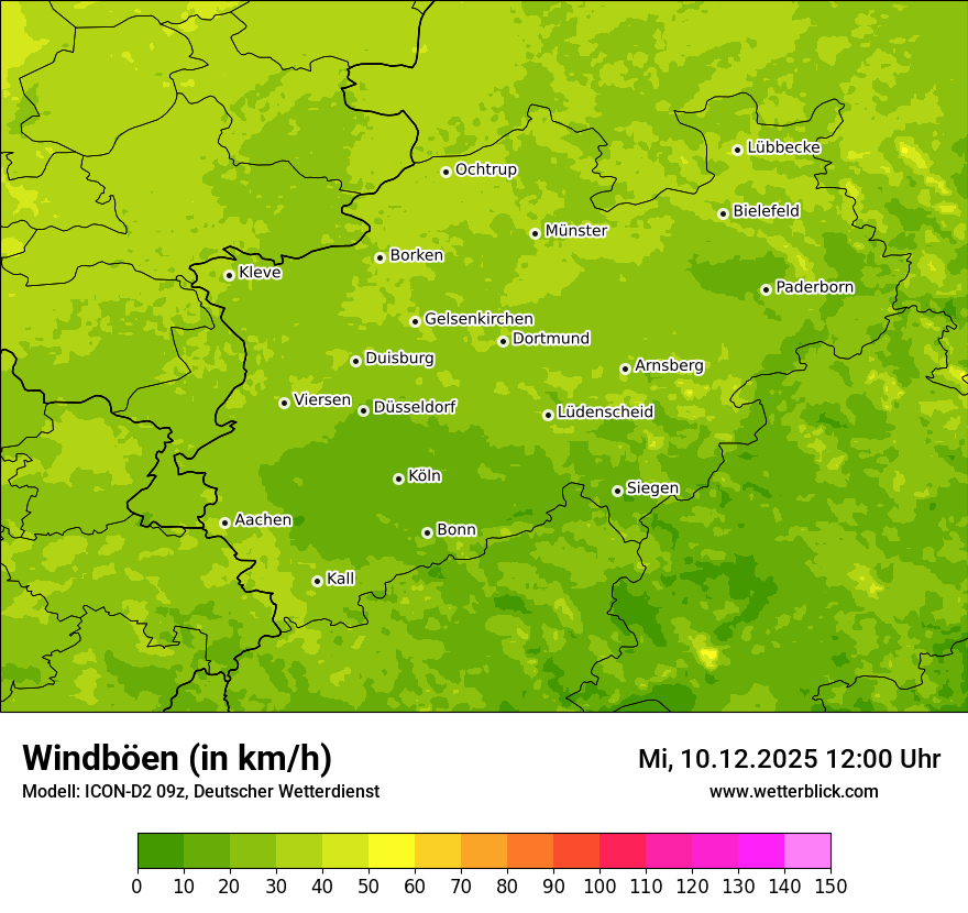 Modellkarten Windgeschwindigkeit