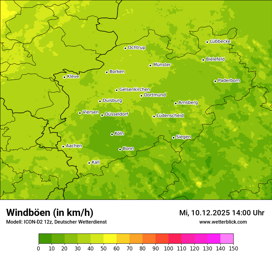 Modellkarten Windgeschwindigkeit