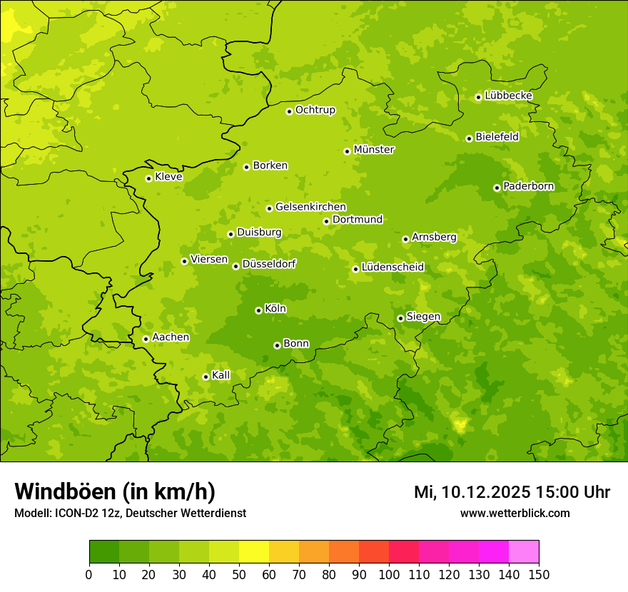 Modellkarten Windgeschwindigkeit