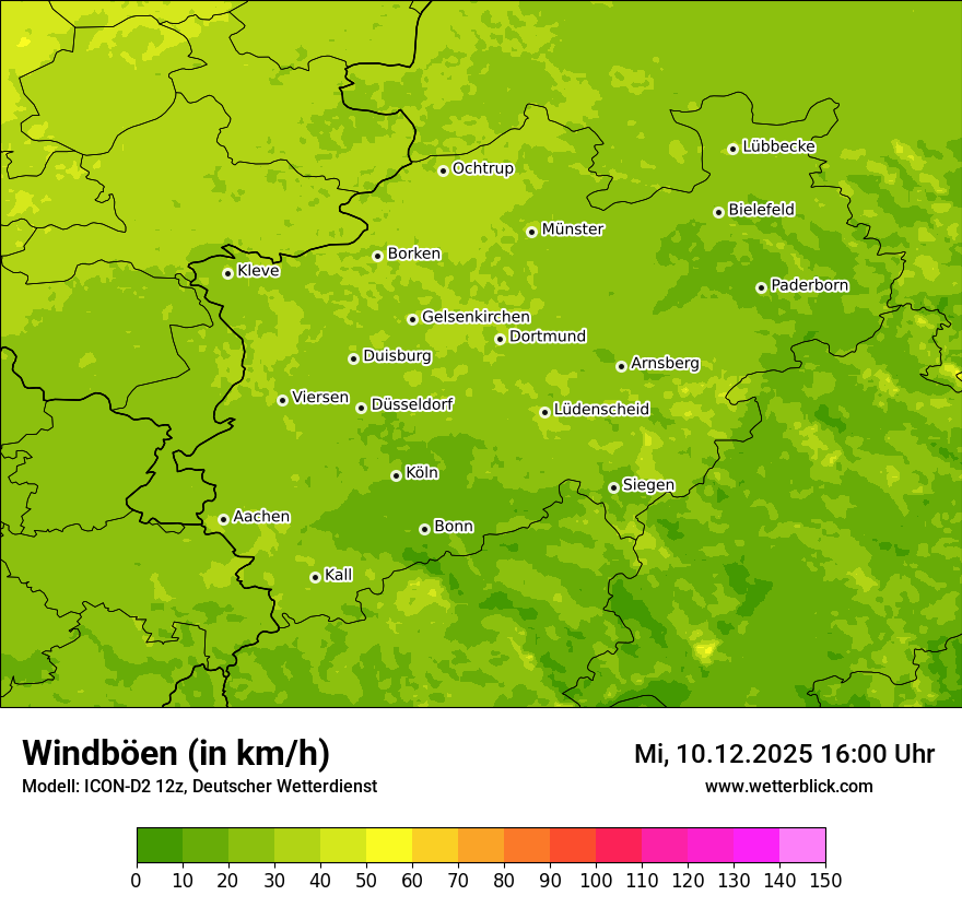 Modellkarten Windgeschwindigkeit