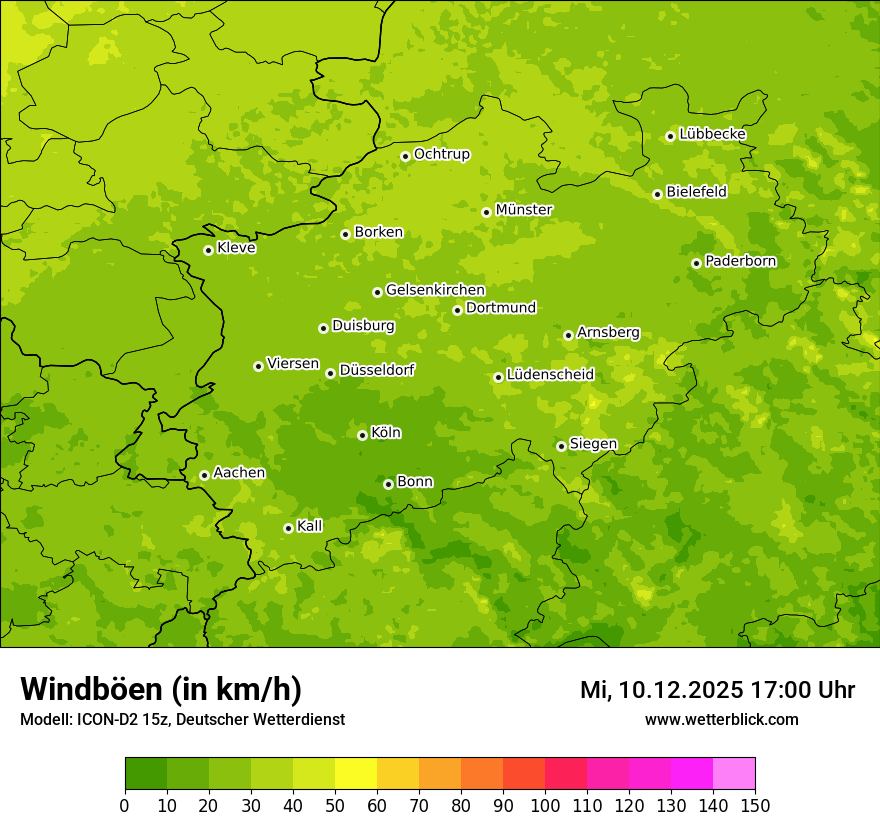 Modellkarten Windgeschwindigkeit