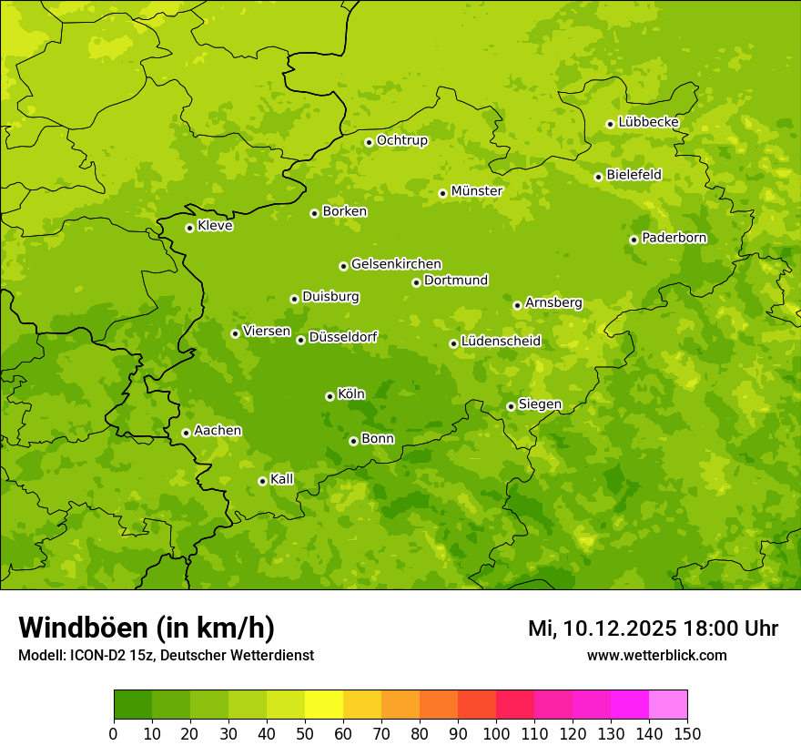 Modellkarten Windgeschwindigkeit