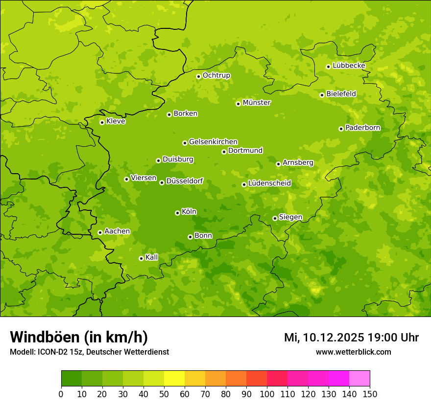 Modellkarten Windgeschwindigkeit