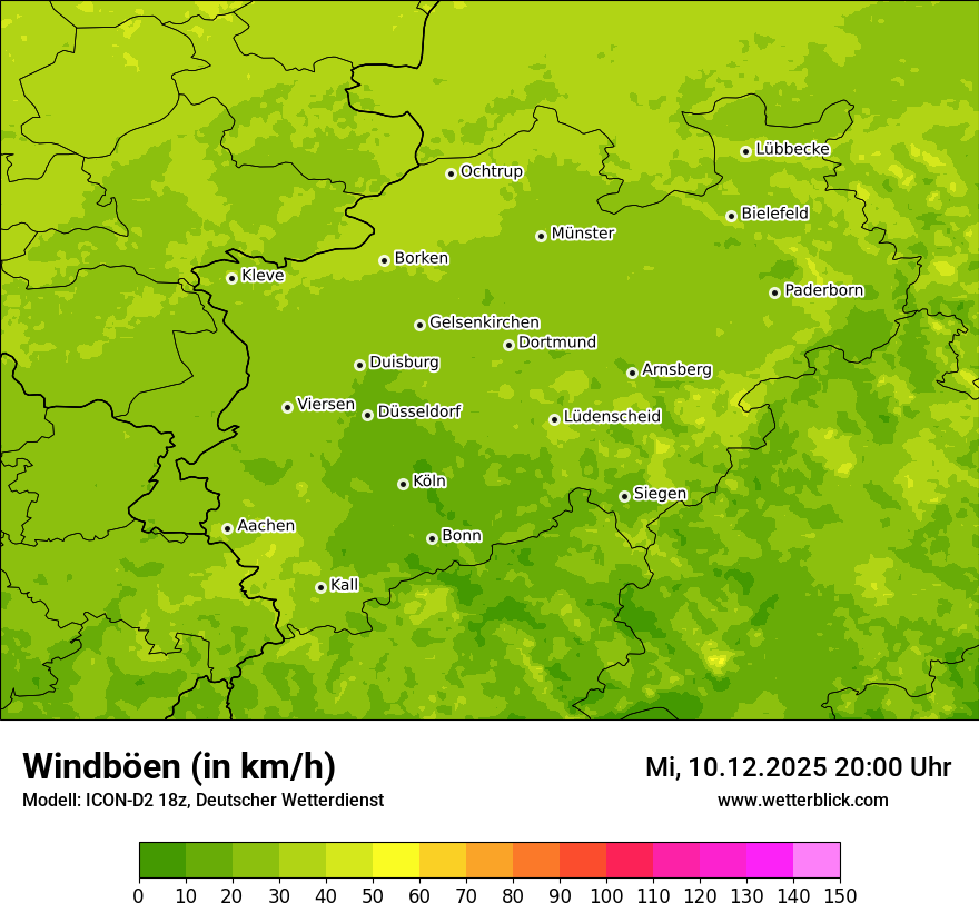 Modellkarten Windgeschwindigkeit