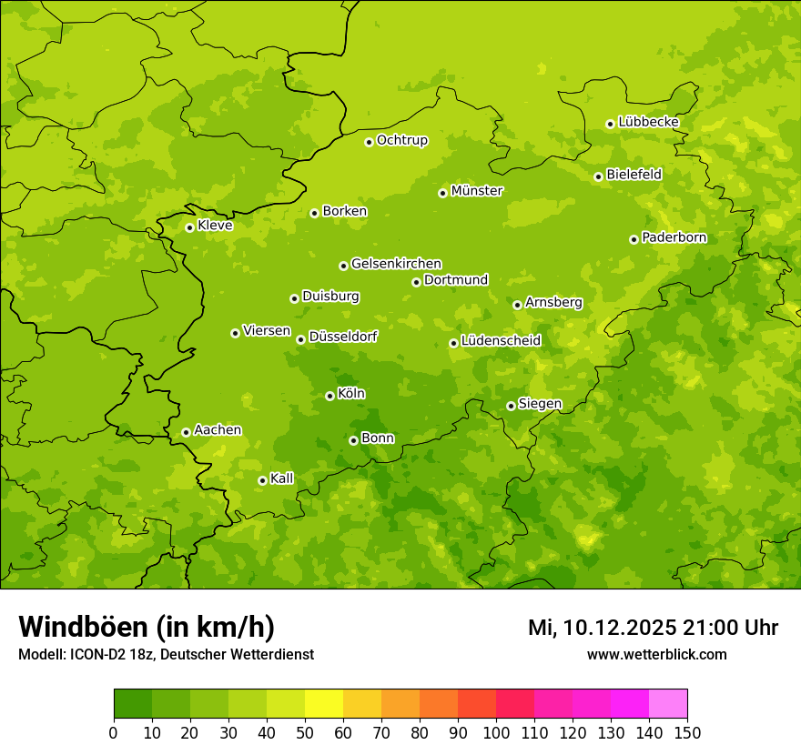 Modellkarten Windgeschwindigkeit