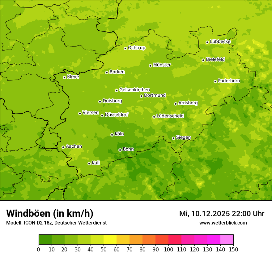 Modellkarten Windgeschwindigkeit