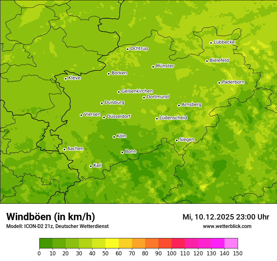 Modellkarten Windgeschwindigkeit