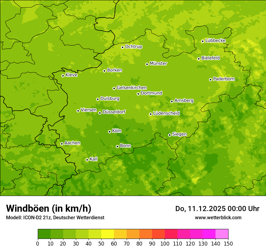 Modellkarten Windgeschwindigkeit
