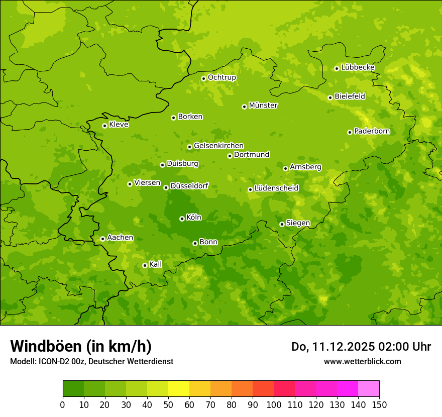 Modellkarten Windgeschwindigkeit