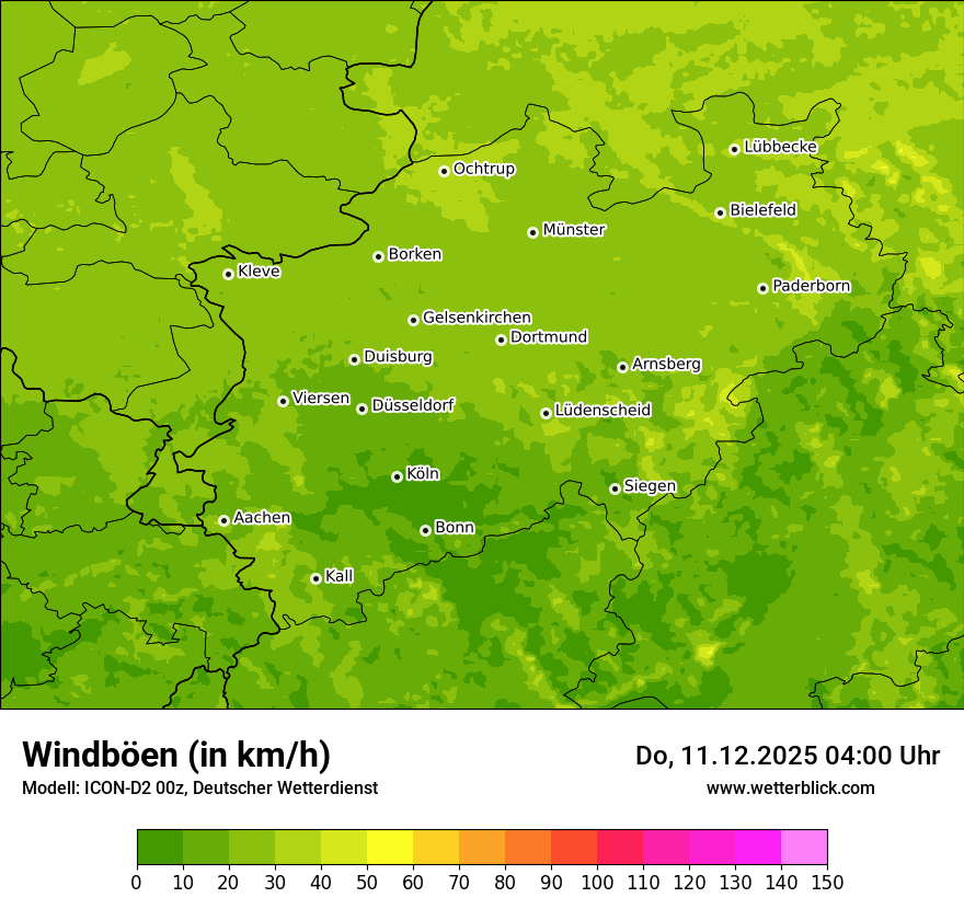 Modellkarten Windgeschwindigkeit