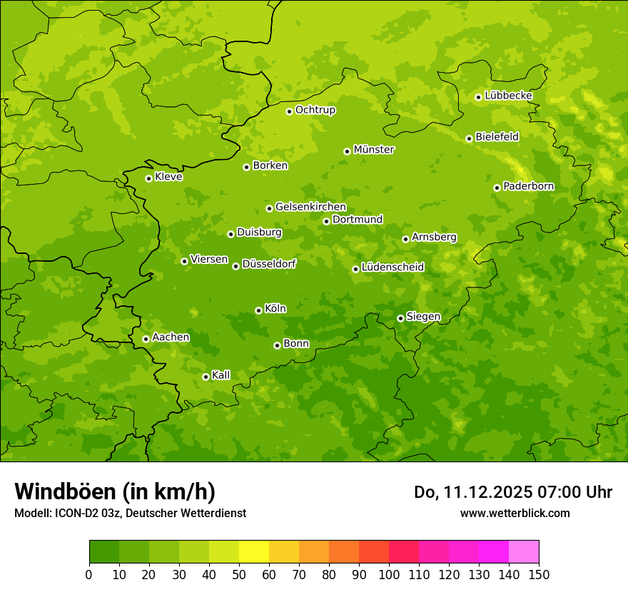 Modellkarten Windgeschwindigkeit