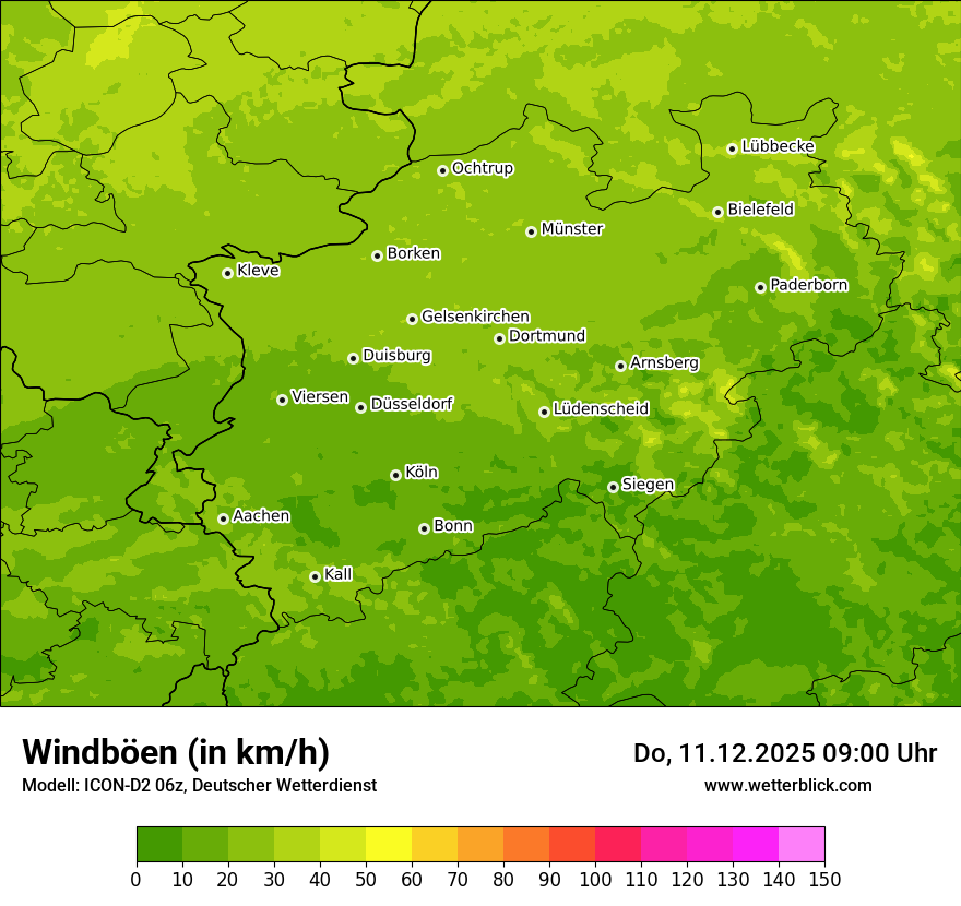 Modellkarten Windgeschwindigkeit