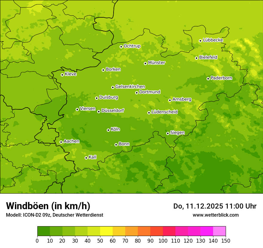 Modellkarten Windgeschwindigkeit