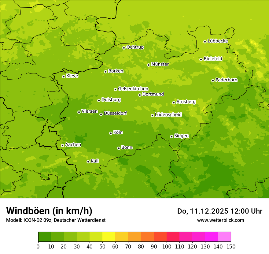 Modellkarten Windgeschwindigkeit