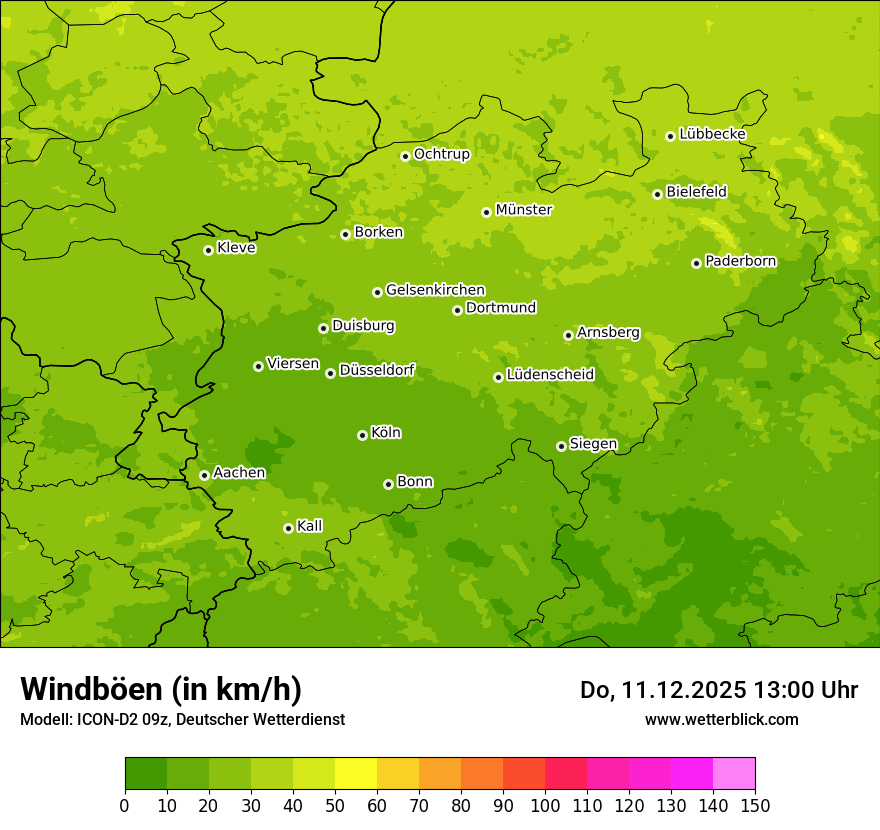 Modellkarten Windgeschwindigkeit