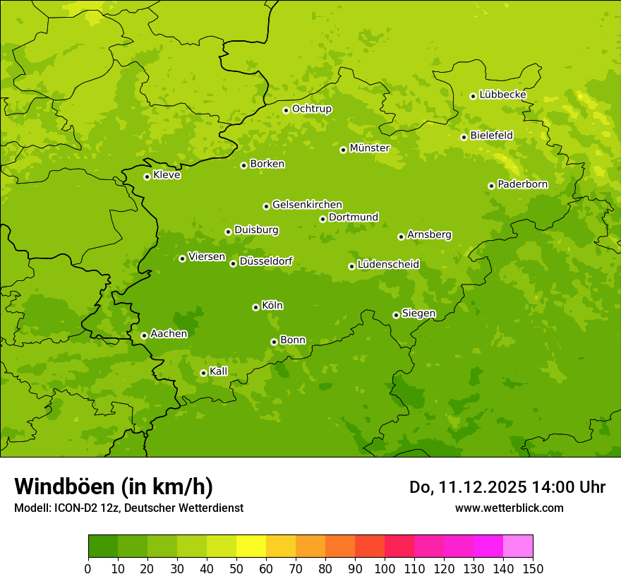Modellkarten Windgeschwindigkeit