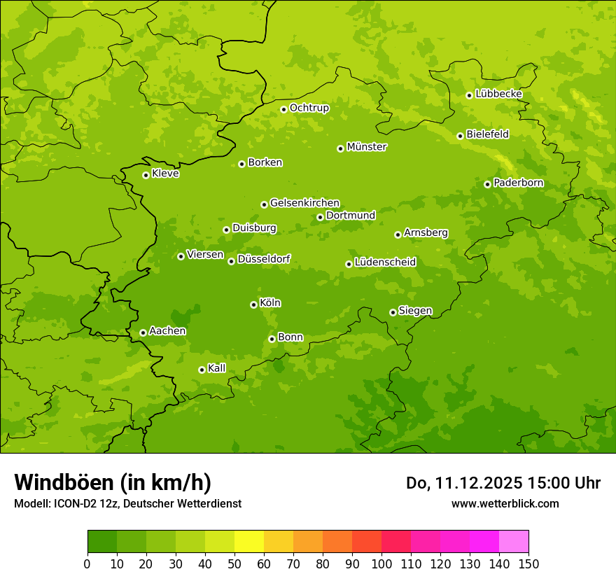 Modellkarten Windgeschwindigkeit