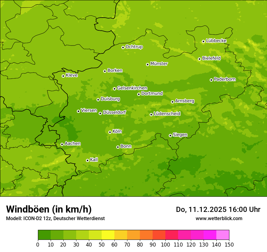 Modellkarten Windgeschwindigkeit