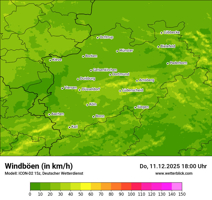 Modellkarten Windgeschwindigkeit