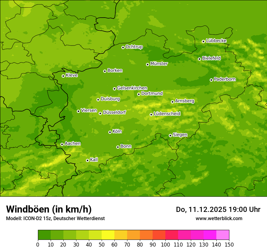 Modellkarten Windgeschwindigkeit