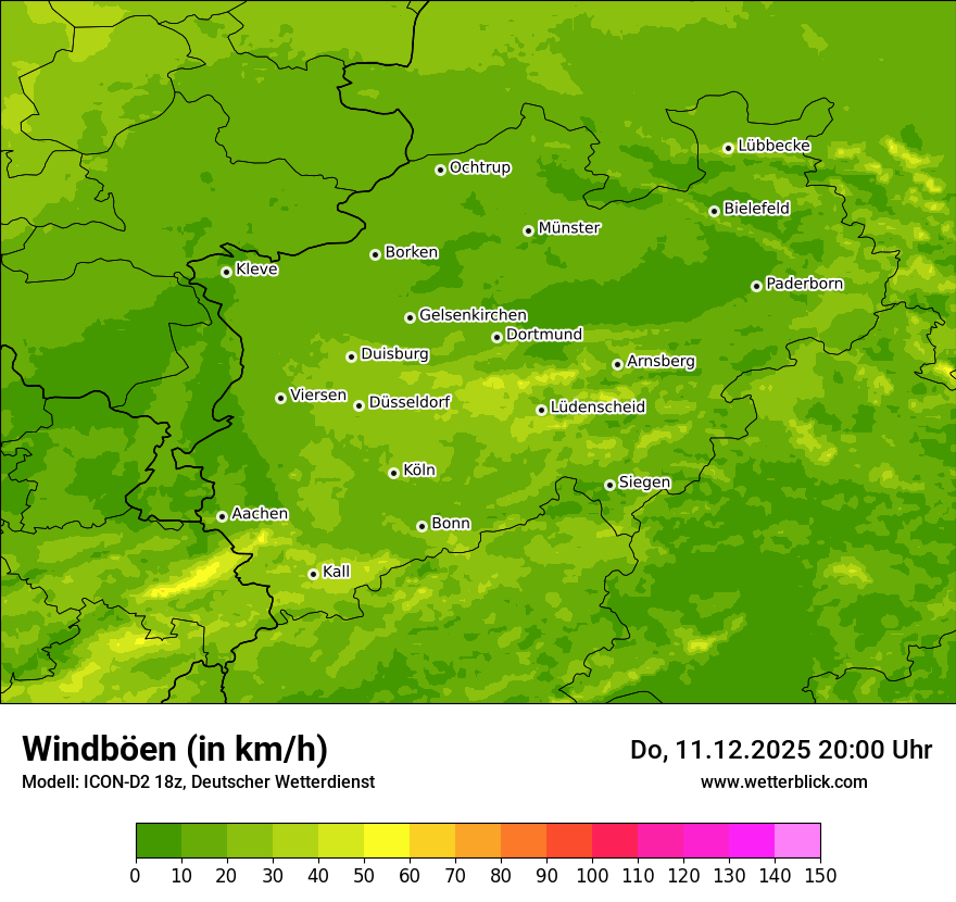 Modellkarten Windgeschwindigkeit