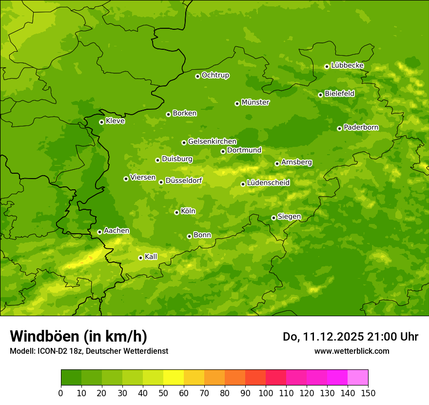 Modellkarten Windgeschwindigkeit