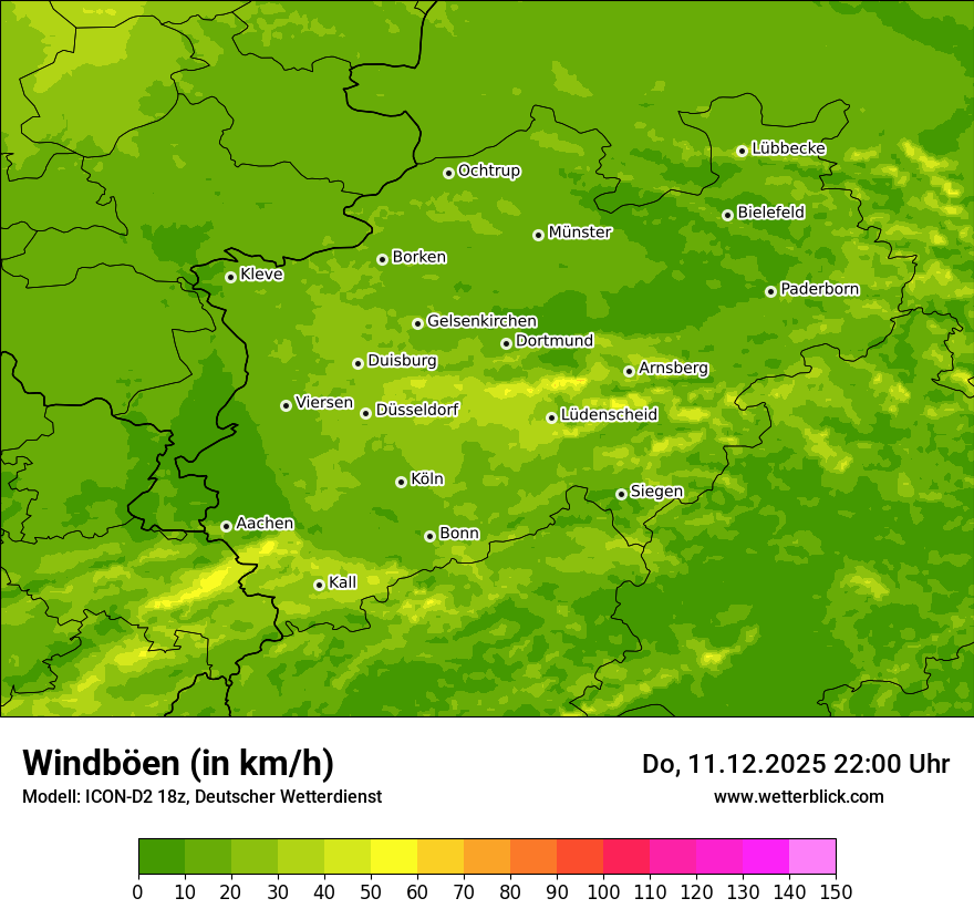 Modellkarten Windgeschwindigkeit