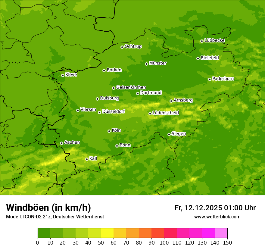 Modellkarten Windgeschwindigkeit