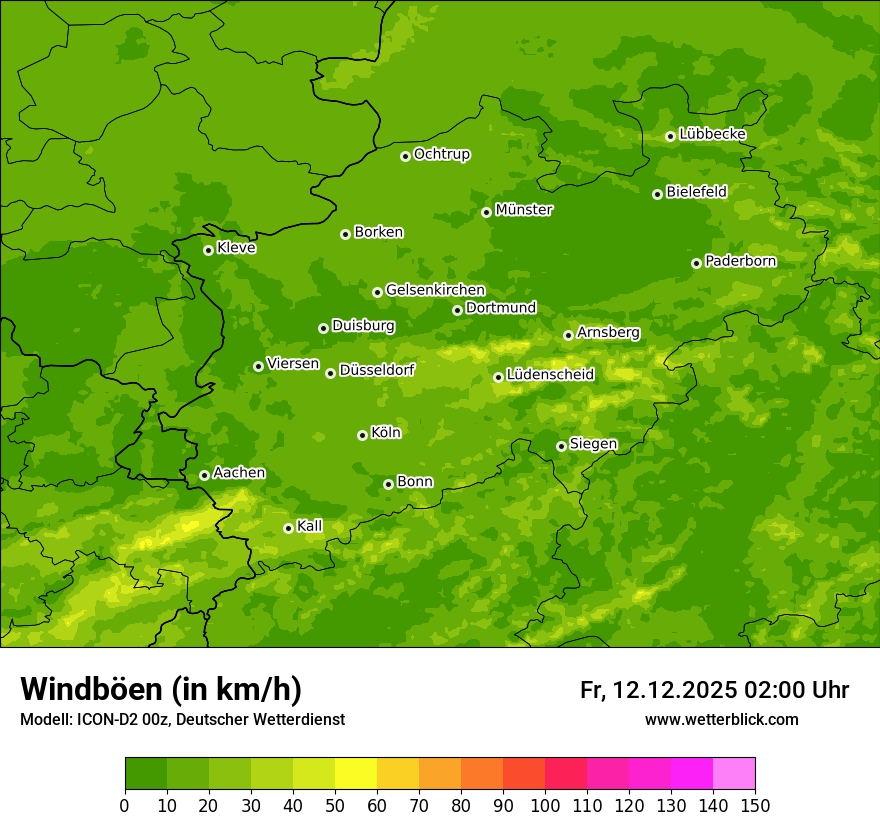 Modellkarten Windgeschwindigkeit