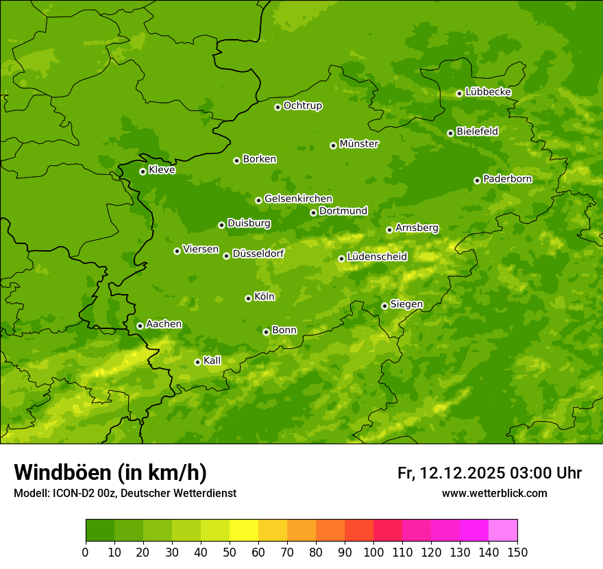 Modellkarten Windgeschwindigkeit