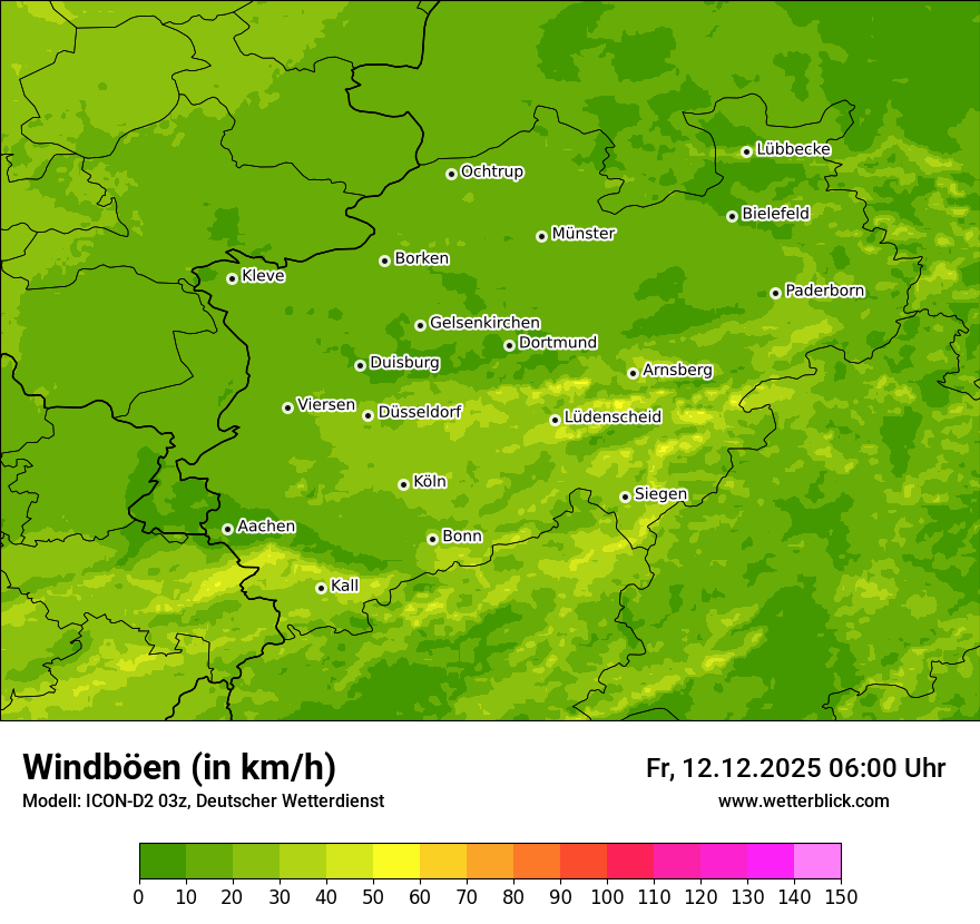 Modellkarten Windgeschwindigkeit