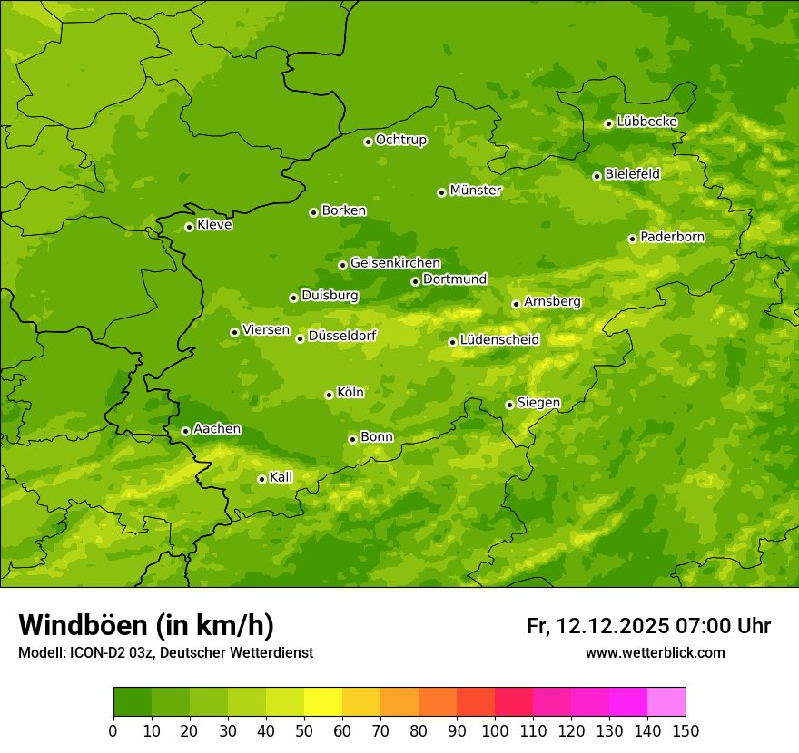 Modellkarten Windgeschwindigkeit