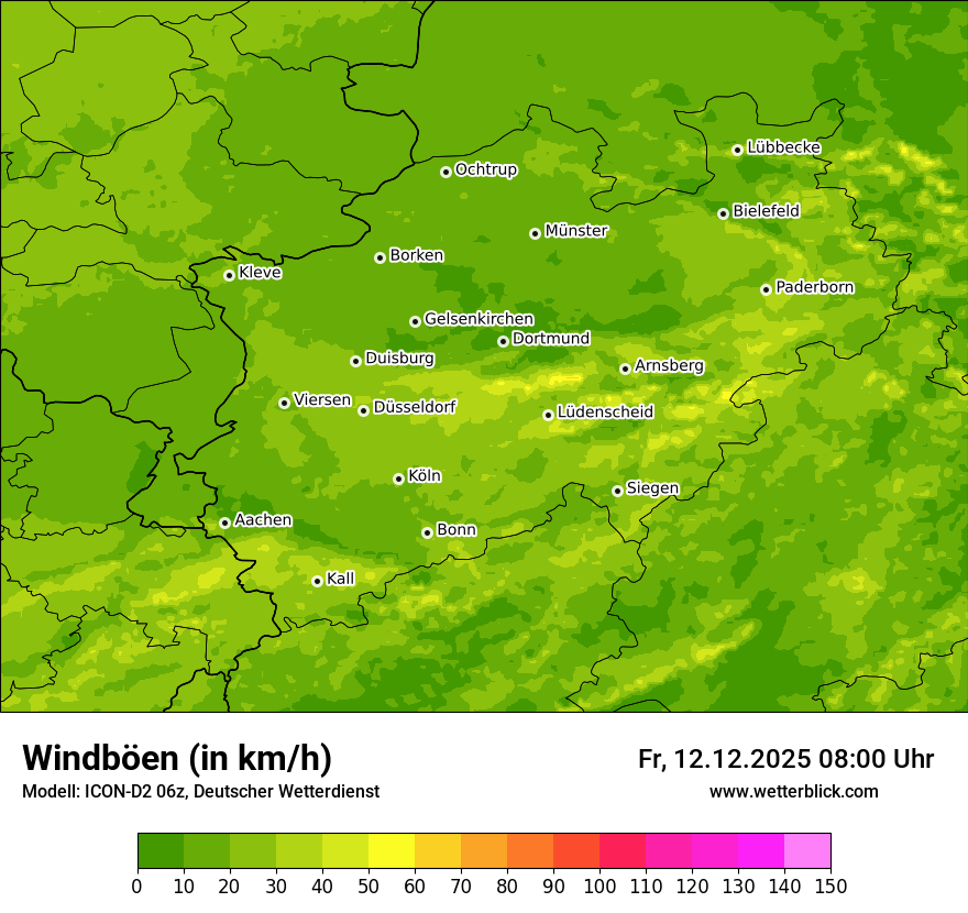 Modellkarten Windgeschwindigkeit