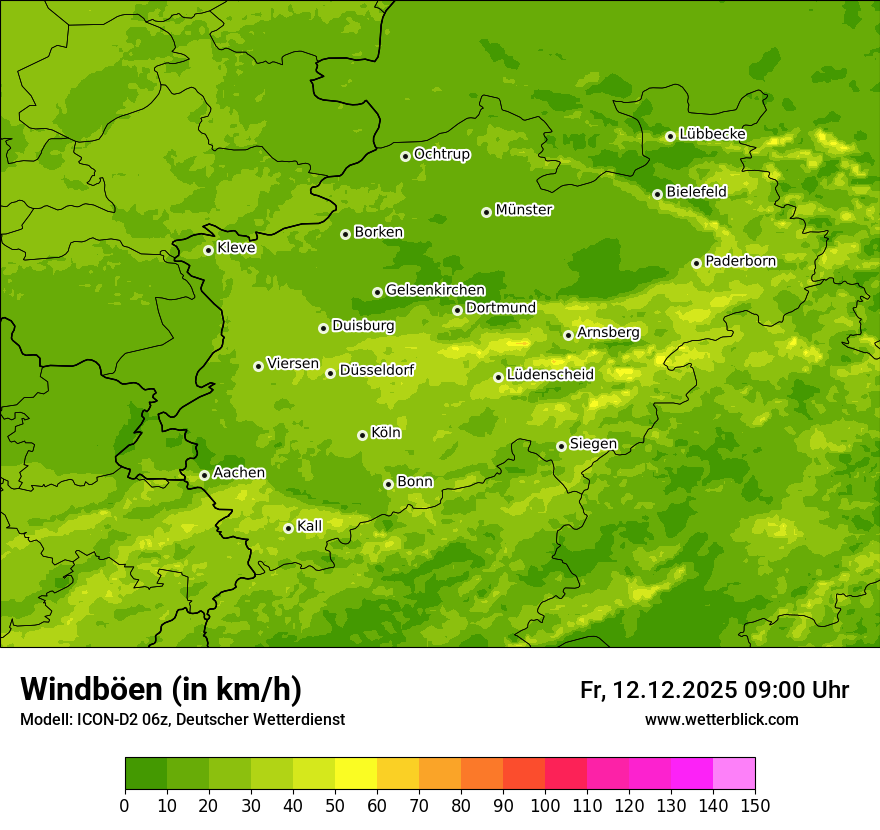 Modellkarten Windgeschwindigkeit