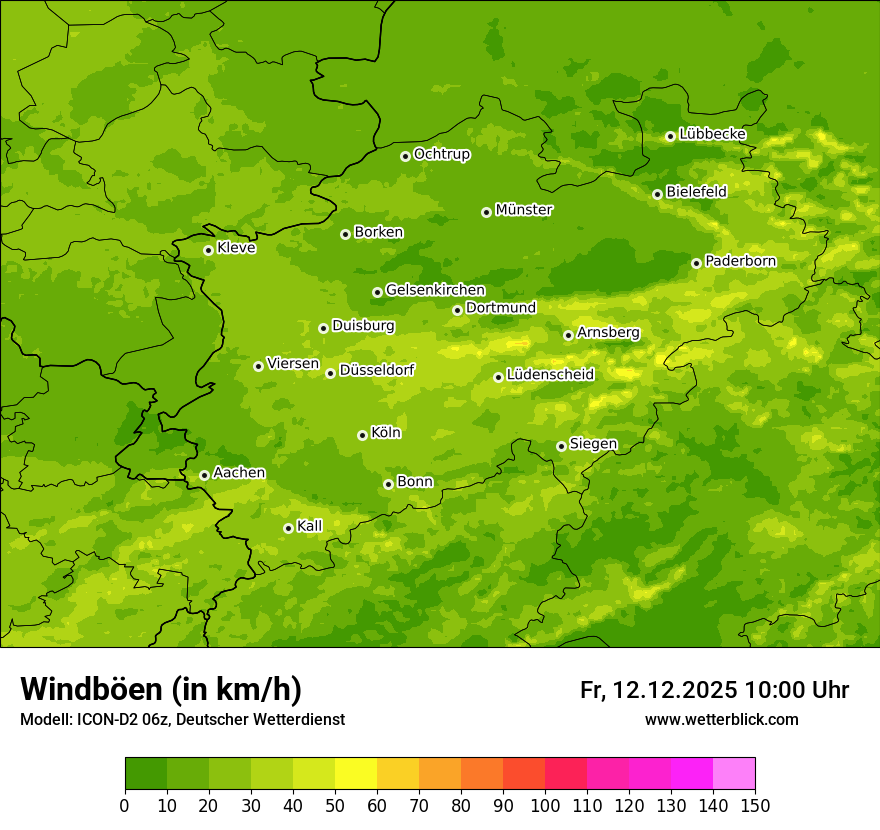 Modellkarten Windgeschwindigkeit