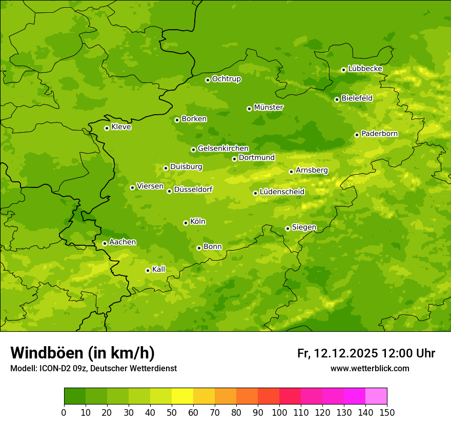 Modellkarten Windgeschwindigkeit