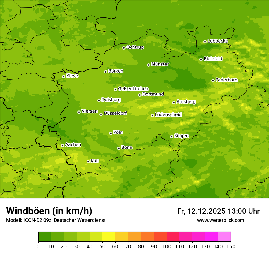 Modellkarten Windgeschwindigkeit