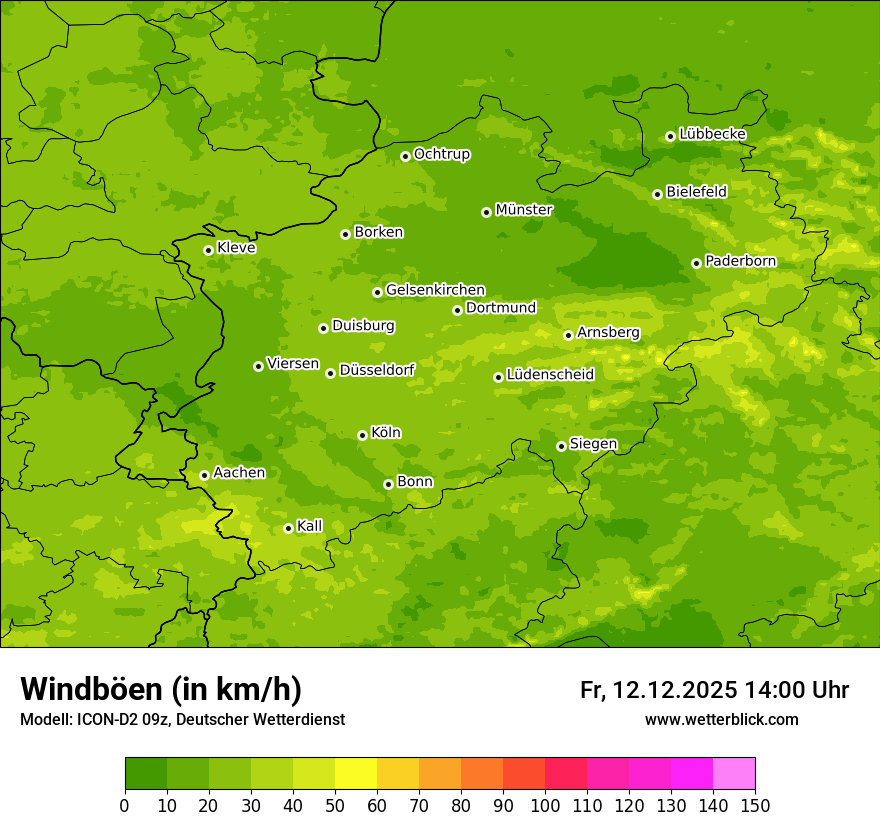 Modellkarten Windgeschwindigkeit