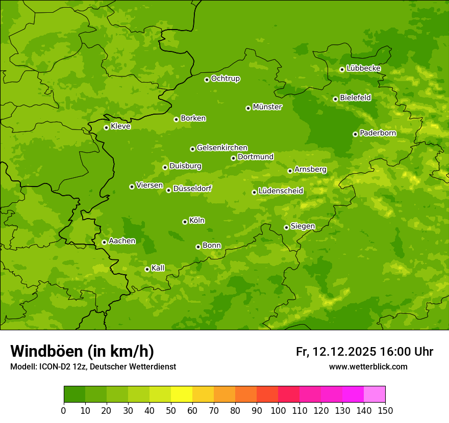 Modellkarten Windgeschwindigkeit