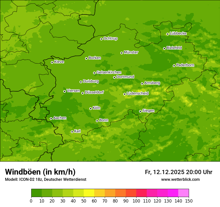 Modellkarten Windgeschwindigkeit