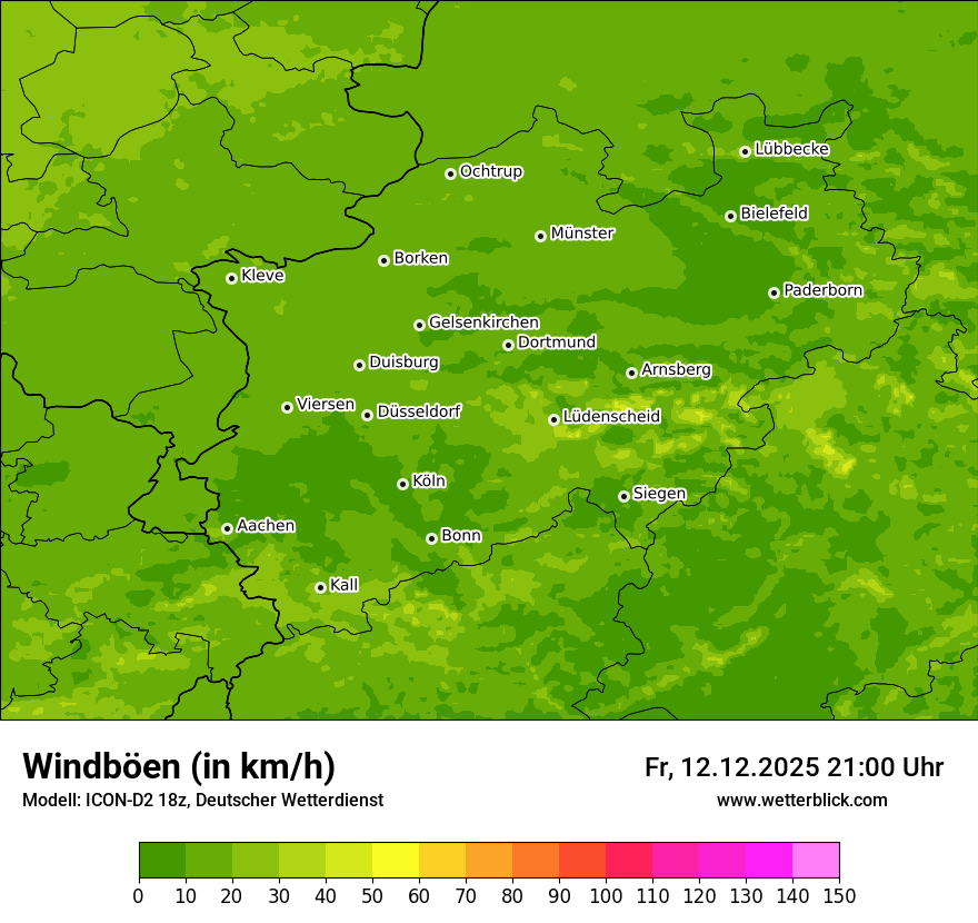 Modellkarten Windgeschwindigkeit