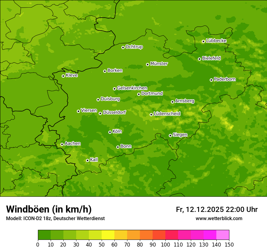 Modellkarten Windgeschwindigkeit