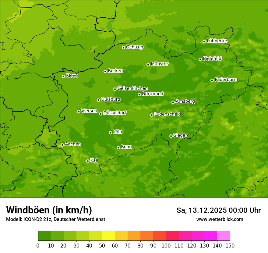 Modellkarten Windgeschwindigkeit