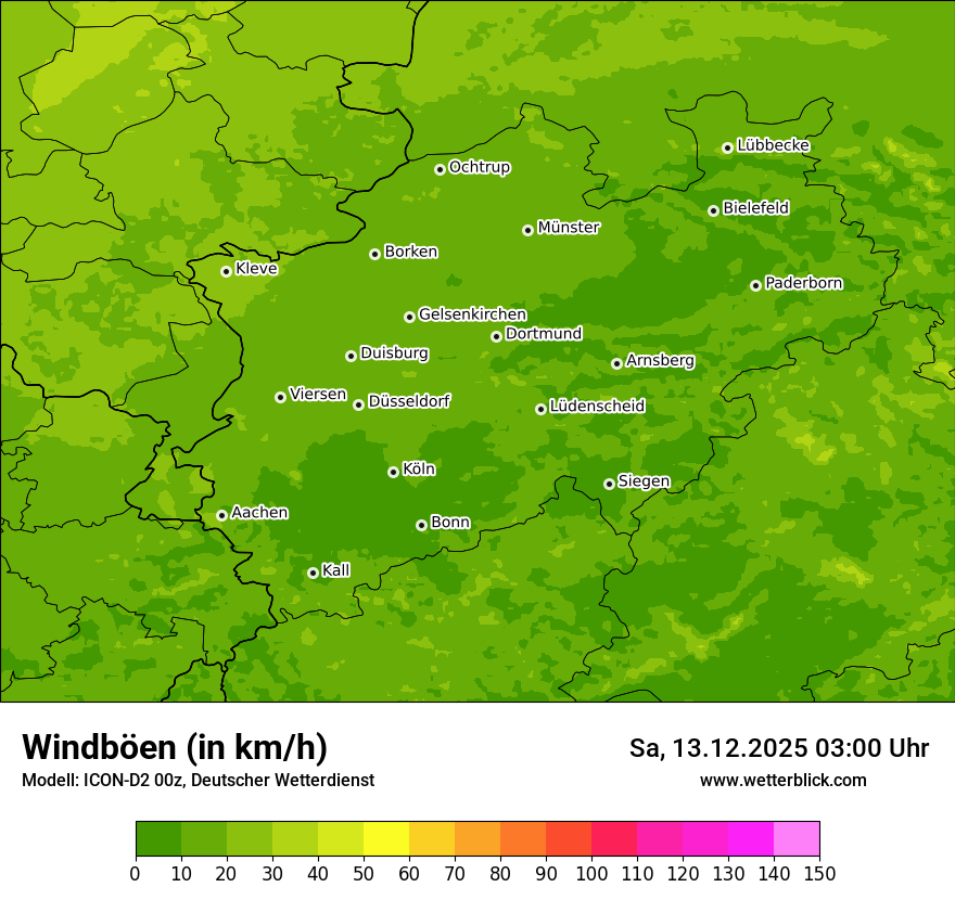 Modellkarten Windgeschwindigkeit