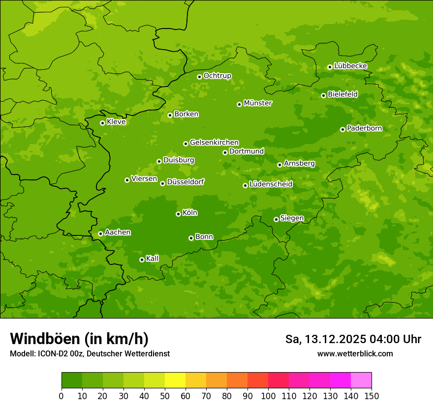 Modellkarten Windgeschwindigkeit