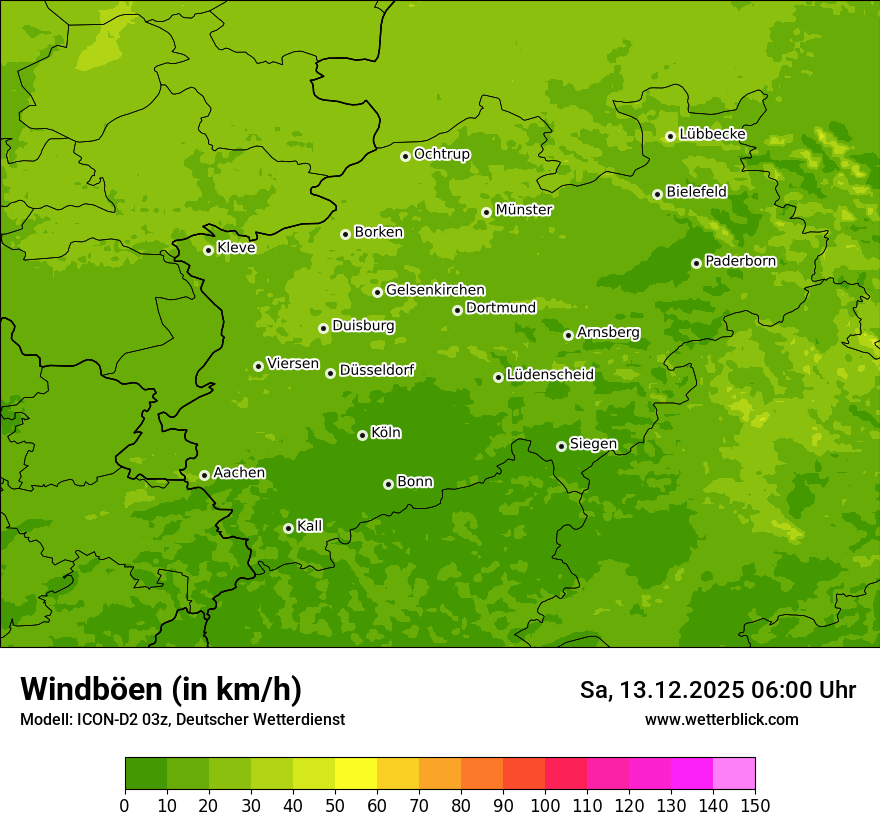 Modellkarten Windgeschwindigkeit